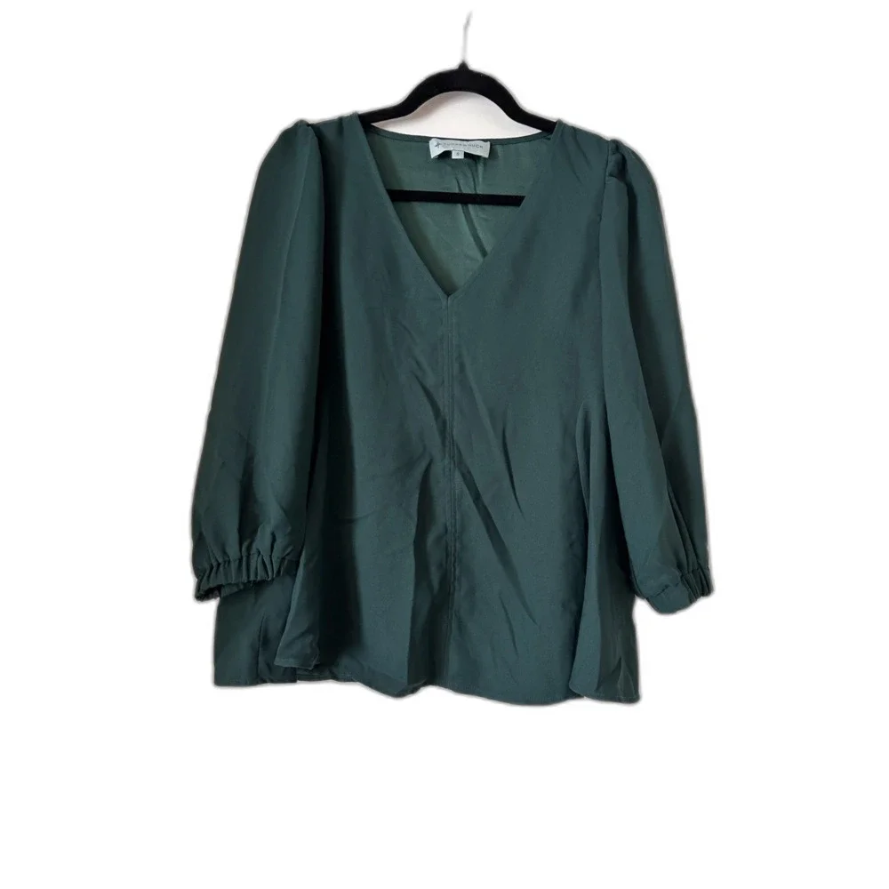 Tuckernuck Malachite Green Suede Easton Blouse Size Small